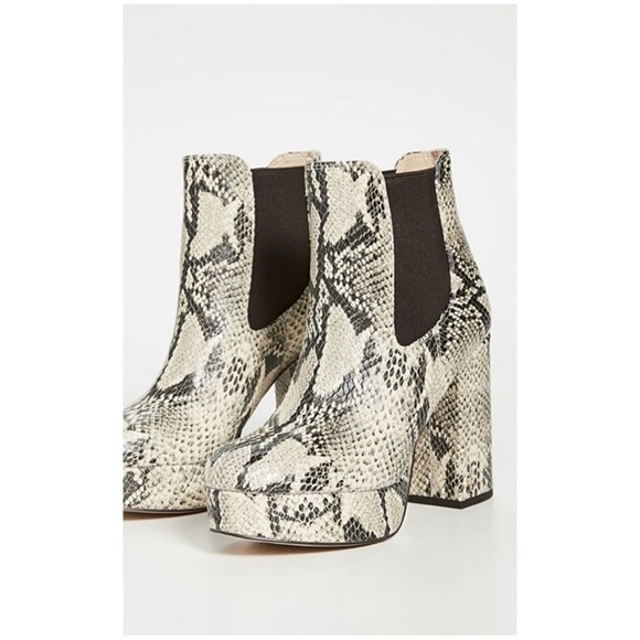 Sam Edelman 9 Snake Embossed Abella Platform High Heel Boots Booties Python $180 - Picture 12 of 13